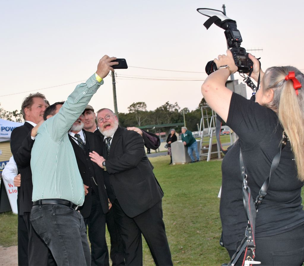 Photo of the photographer taking a photo of a selfie @ SwineSong Woodford 2021